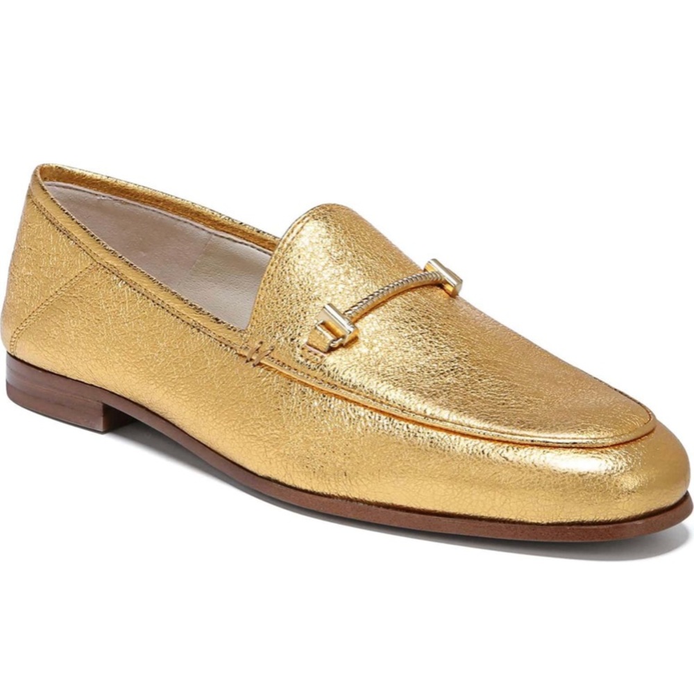 Sam Edelman LIOR LOAFERS, new w/box in Gold Crinkle various sizes